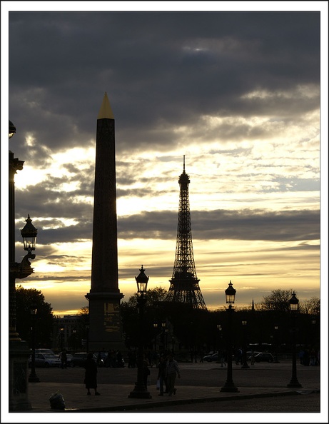 L'obélisque et la Tour Eiffel - Paris (75)